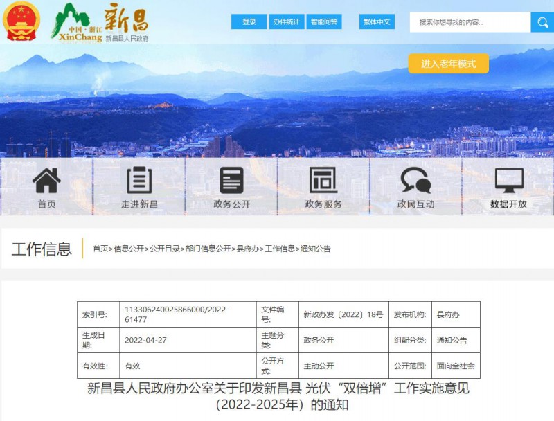 浙江新昌：大力推進(jìn)工商業(yè)建筑屋頂光伏，全縣現(xiàn)有黨政機(jī)關(guān)、事業(yè)單位等公共建筑屋頂實(shí)現(xiàn)100%安裝