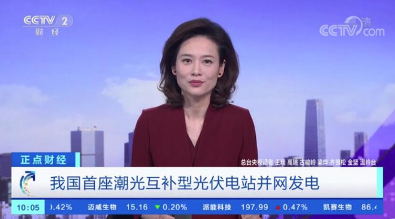 年均發(fā)電量超1億度！央視財經(jīng)重點關(guān)注我國“首座”潮光互補型光伏電站