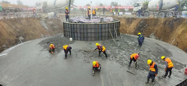 協鑫石柱73.95兆瓦風電項目完成首澆