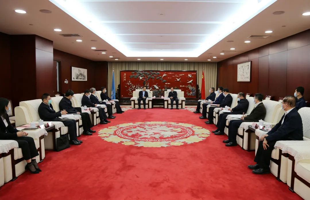 中國華電董事長江毅、總經(jīng)理葉向東會見中國大唐董事長鄒磊、總經(jīng)理劉明勝