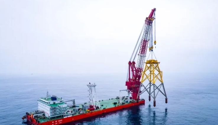 中國能建廣東院陽江青洲一、二海上風電場項目完成全部92套風機導管架吊裝
