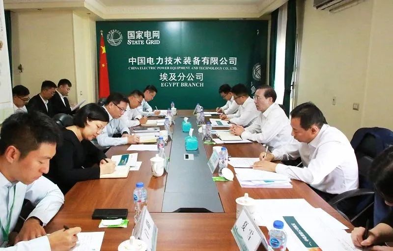 辛保安調(diào)研國網(wǎng)駐非辦、中電裝備埃及分公司