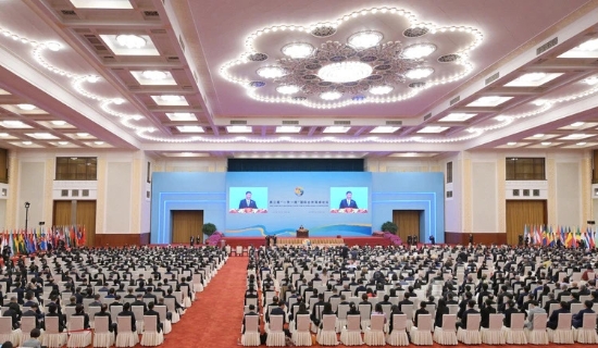 中國電建黨委書記、董事長(zhǎng)丁焰章參加第三屆“一帶一路”國際合作高峰論壇開幕式